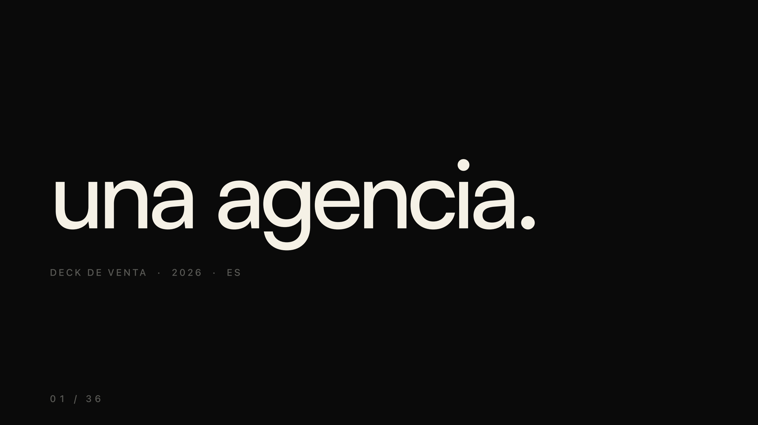 Template de deck B2B — portada sobre fondo Ink